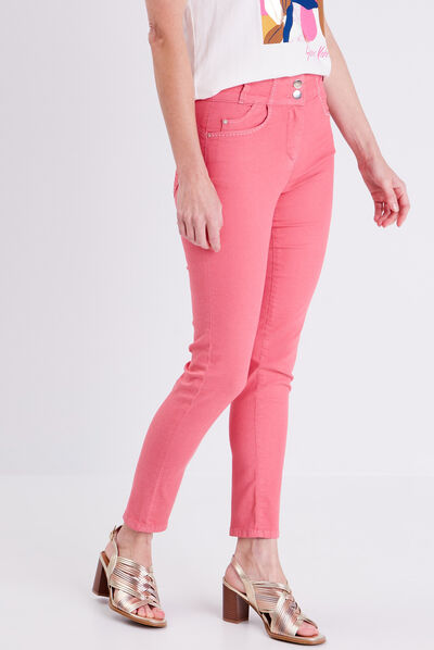 Pantalon ajusté vieux rose femme