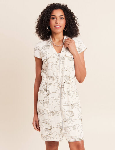 Robe droite courte manches tr&egrave;s courtes vert femme