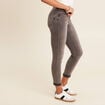 Jean ajusté taille standard 7/8ème gris femme