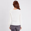 Pull manches longues à sequins ecru femme
