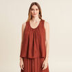 Blouse sans manches marron foncé femme