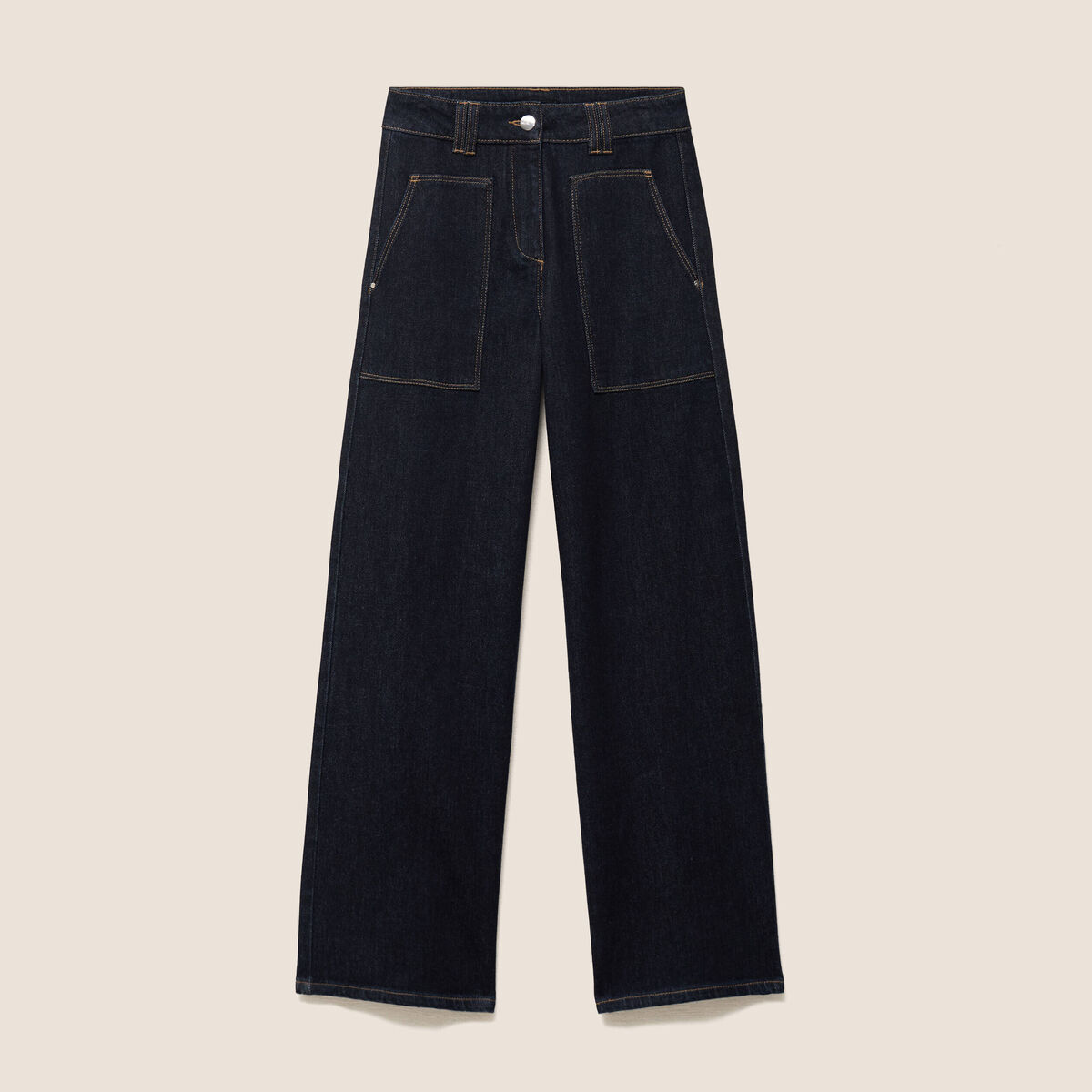 Jean taille haute denim brut femme