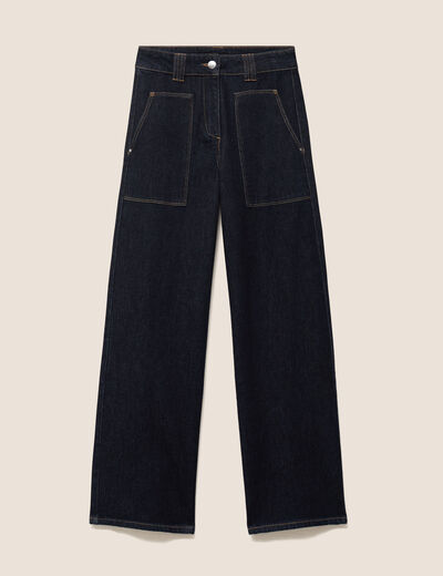 Jean taille haute denim brut femme