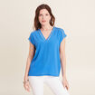 T-shirt manches courtes bleu femme