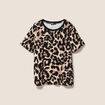T-shirt en coton manches courtes beige clair femme