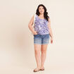 Short relax en jean denim stone femme