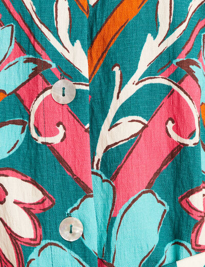 Chemise manches longues nouée rose femme