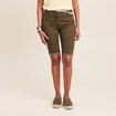 Bermuda ajusté ceinturé vert olive femme