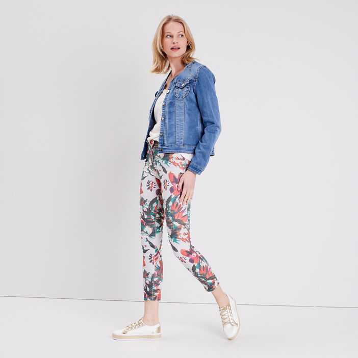 Pantalon léger imprimé magique blanc femme