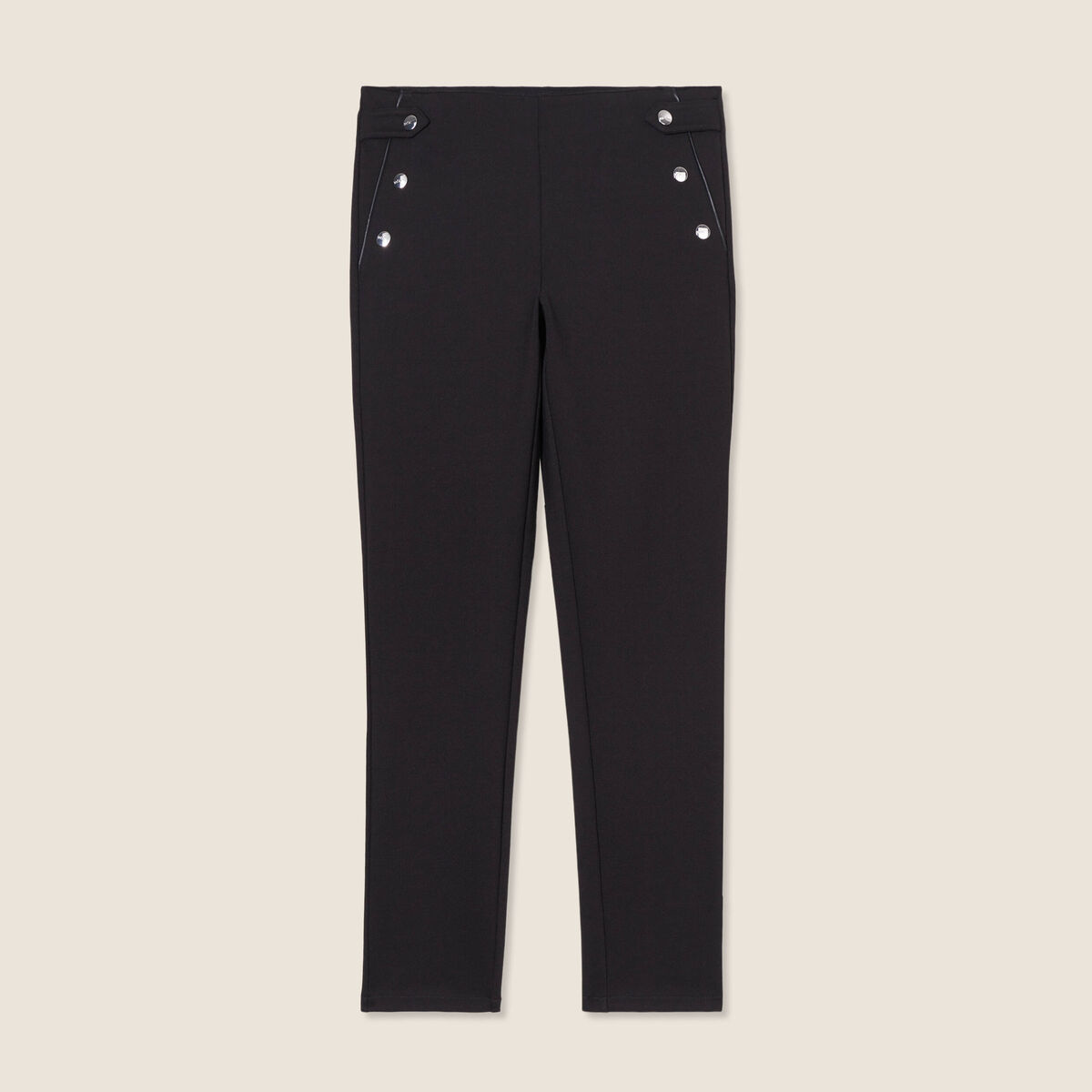 Pantalon tregging taille basculée noir femme