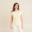 T-shirt manches courtes jaune clair femme