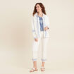 Surchemise brodée en jean blanc femme
