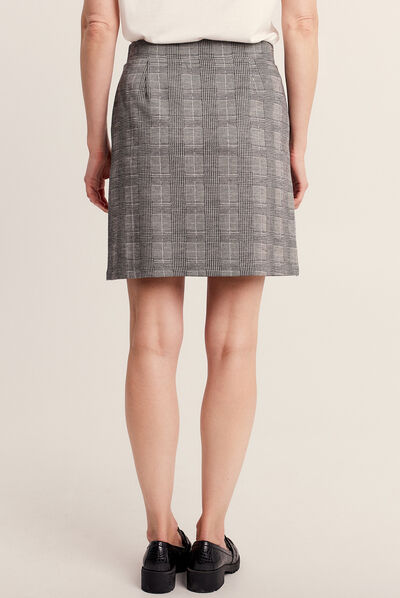 Jupe trapèze taille à coulisse gris femme