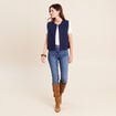 Gilet sans manches bleu marine femme