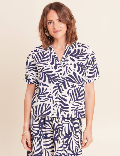 Chemise manches courtes blanc femme
