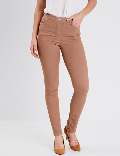 Pantalon léger taille standard long marron femme