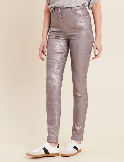 Pantalon ajusté marron femme