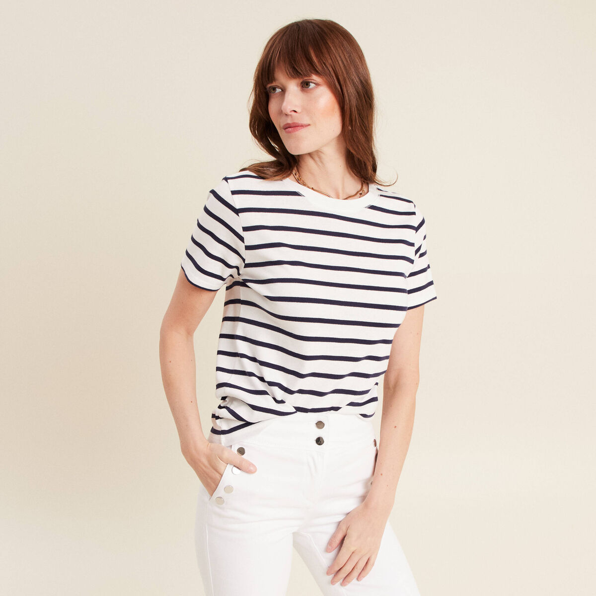 T-shirt manches courtes blanc femme
