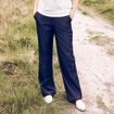 Pantalon large pinces bleu foncé femme