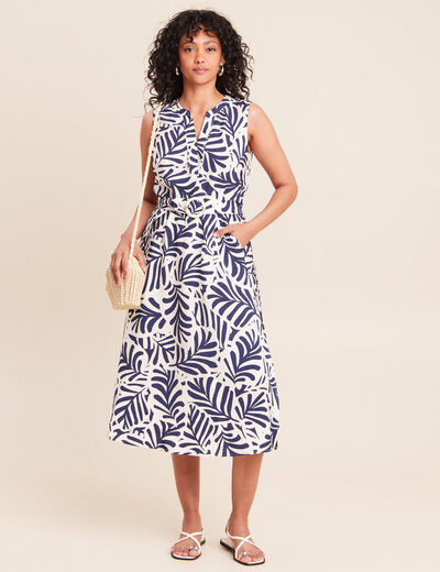 Robe &eacute;vas&eacute;e sans manches blanc femme