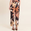 Pantalon large taille haute noir femme