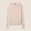 Pull col rond bas resserré couleur or femme
