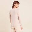 T-shirt ajust&eacute; manches longues beige femme