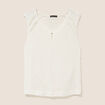 D&eacute;bardeur tricot sans manches blanc femme