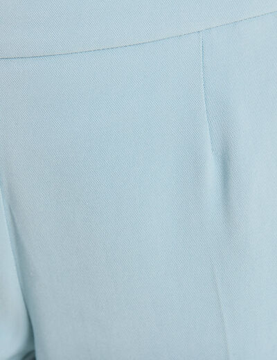 Pantalon flou 7/8ème bleu gris femme