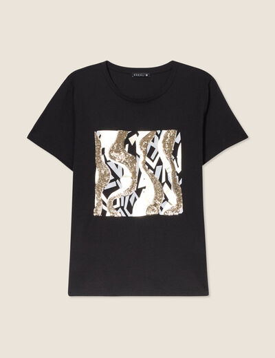 T-shirt manches courtes noir femme