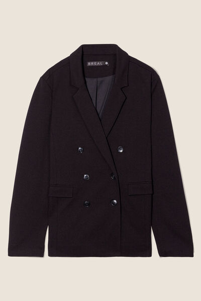 Veste tailleur ajustée noir femme