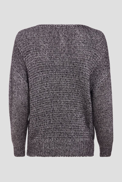 Pull manches longues gris clair femme