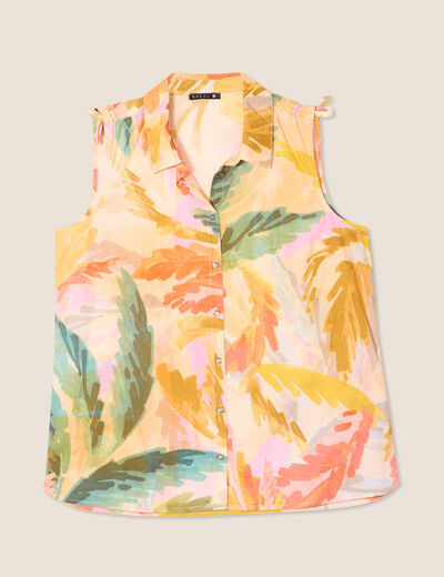 Chemise sans manches en coton multicolore femme
