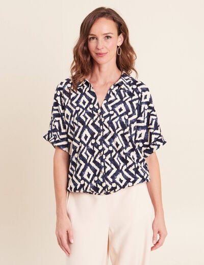 Chemisette manches courtes bleu femme