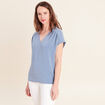 T-shirt manches courtes bleu gris femme
