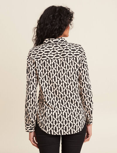 Chemise manches longues noir femme