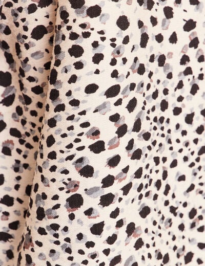 Blouse droite col rond manches 3/4 blanc femme