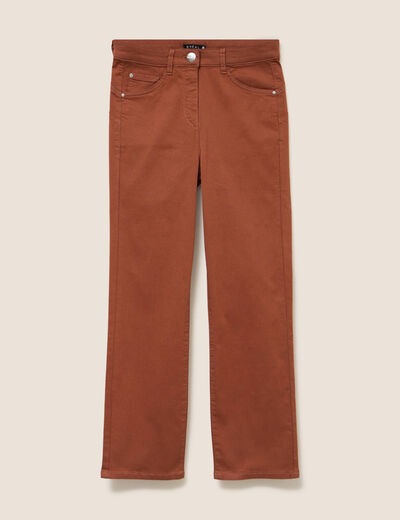 Pantalon magique Le L&eacute;ger coupe droite marron fonc&eacute; femme