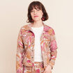 Veste cintr&eacute;e r&eacute;versible manches longues marron femme