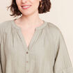 Blouse ample col v manches 3/4 vert clair femme