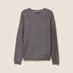 Pull col v manches longues &agrave; sequins gris fonc&eacute; femme