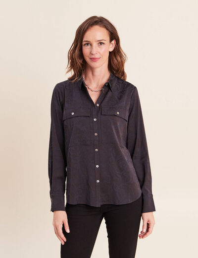 Chemise manches longues bleu femme