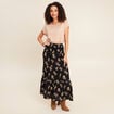 Jupe avec broderie noir femme