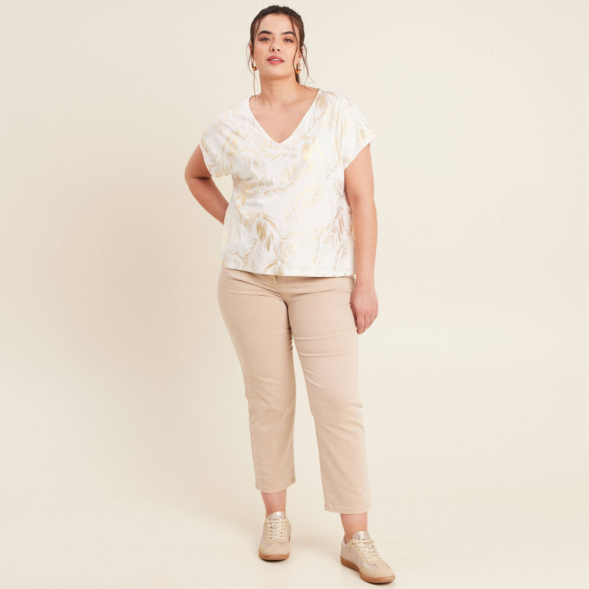 T-shirt manches courtes blanc femme