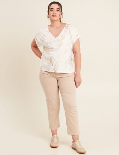 T-shirt manches courtes blanc femme