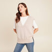 Pull sans manches creme femme