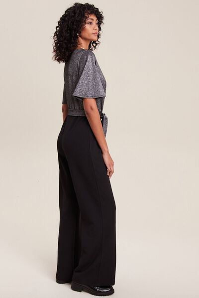 Combinaison pantalon droite noir femme