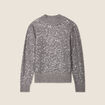 Pull manches longues sequins gris clair femme