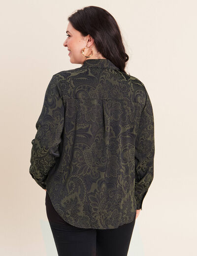 Chemise manches longues vert femme