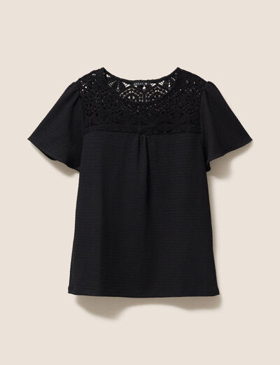 T-shirt manches courtes noir femme